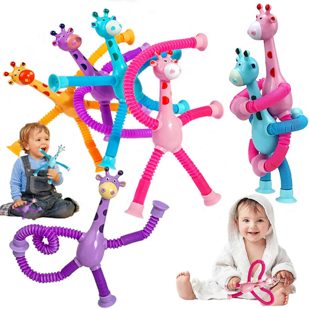 

Детские игрушки на присосках, поп-трубки, снятие стресса, телескопический жираф, игрушка-антистресс с сенсорными Сильфонами для мальчиков и девочек
