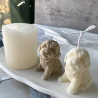 3d teddy puppy candle silicone mold diy dog wax candle making soap resin clay mold christmas gift craft supplies home decor
