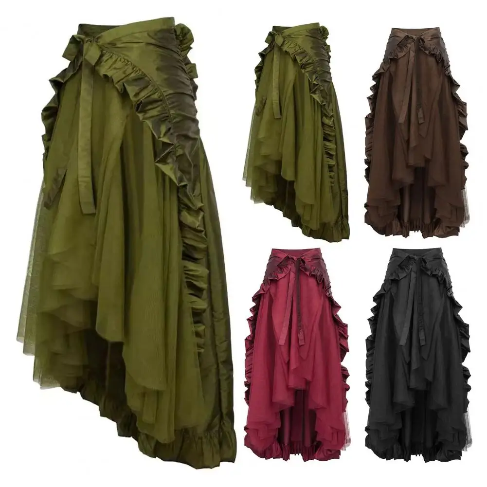 Готическая длинная юбка до середины тела викторианская одежда винтажная для