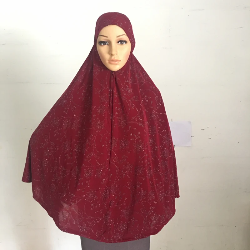 

H051 Big size XL100*90cm muslim amira hijab pull on islam scarf head wrap pray headscarf shawl