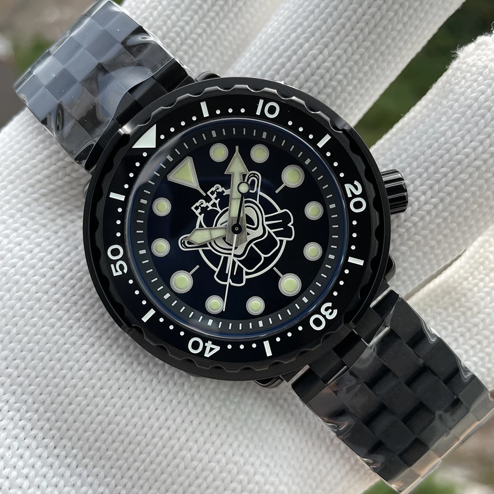 

Часы STEELDIVE Warrior SD1975XP Мужские механические, швейцарские светящиеся водонепроницаемые часы с черным циферблатом, 30 бар, автоматические