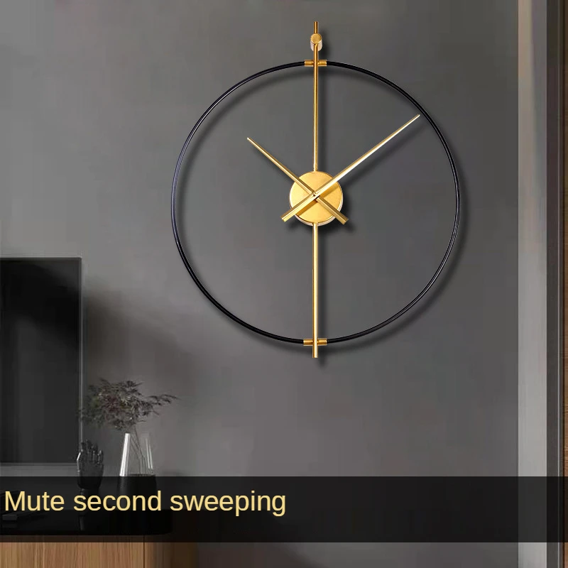 

Wrought Iron Round Wall Clock Metal Clock Silent Scanning Sun Movement Wall Clock