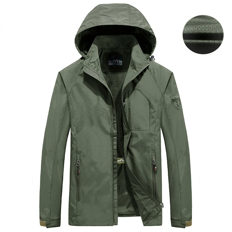 

2022 New Spring Men Windbreaker Jackets Waterproof Military Hooded Water Proof Wind Breaker Casual Coat Mens Autumn Jackets Male