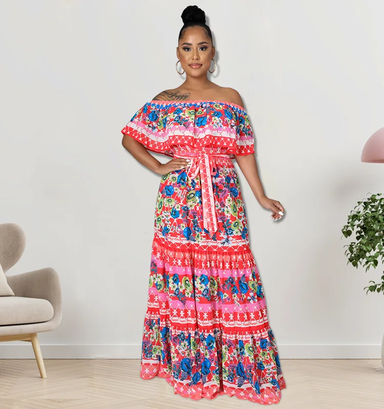 

2022 Горячее предложение, стиль Tie Dye воротник-лодочка, короткий рукав, элегантные женские платья для вечеринки, ночного клуба, летний цвет