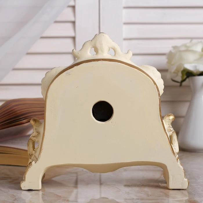 Часы настольные &quotКаминные&quot цвет слоновой кости 21 х 19 6.5 см d=7 3940742 | Дом и сад