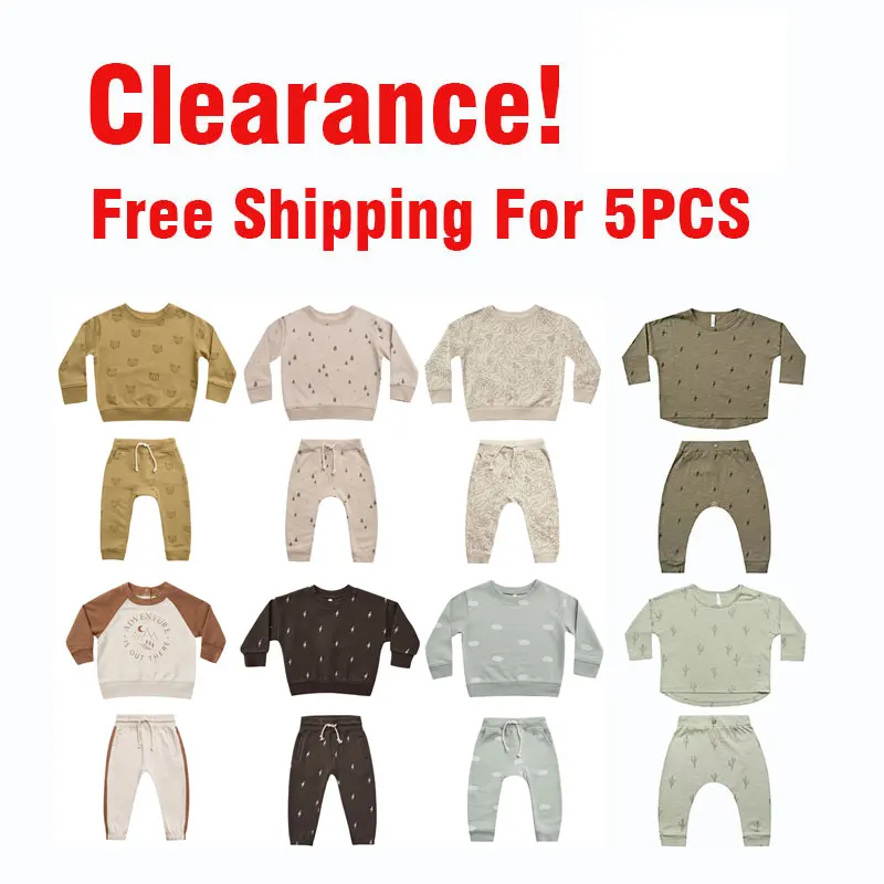 

Clearance RC Brand 2021 New Autumn Kids Sweatshirts Boys Girls Cute Pants Sweaters Baby Toddler Cotton Pullover Outwear Suit