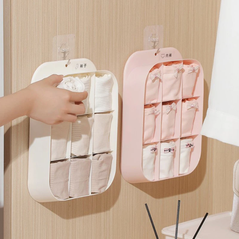 

Wall Mounted Socks Storage Box For Socks Underwear Panties Behind Door Bedroom Closet Organizer Save Space