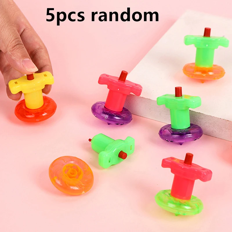 

5PCS Creative Nostalgia Children Classic Toys Flash Tops Toy Colorful Ejection Gyroscope Student Gifts[Random]