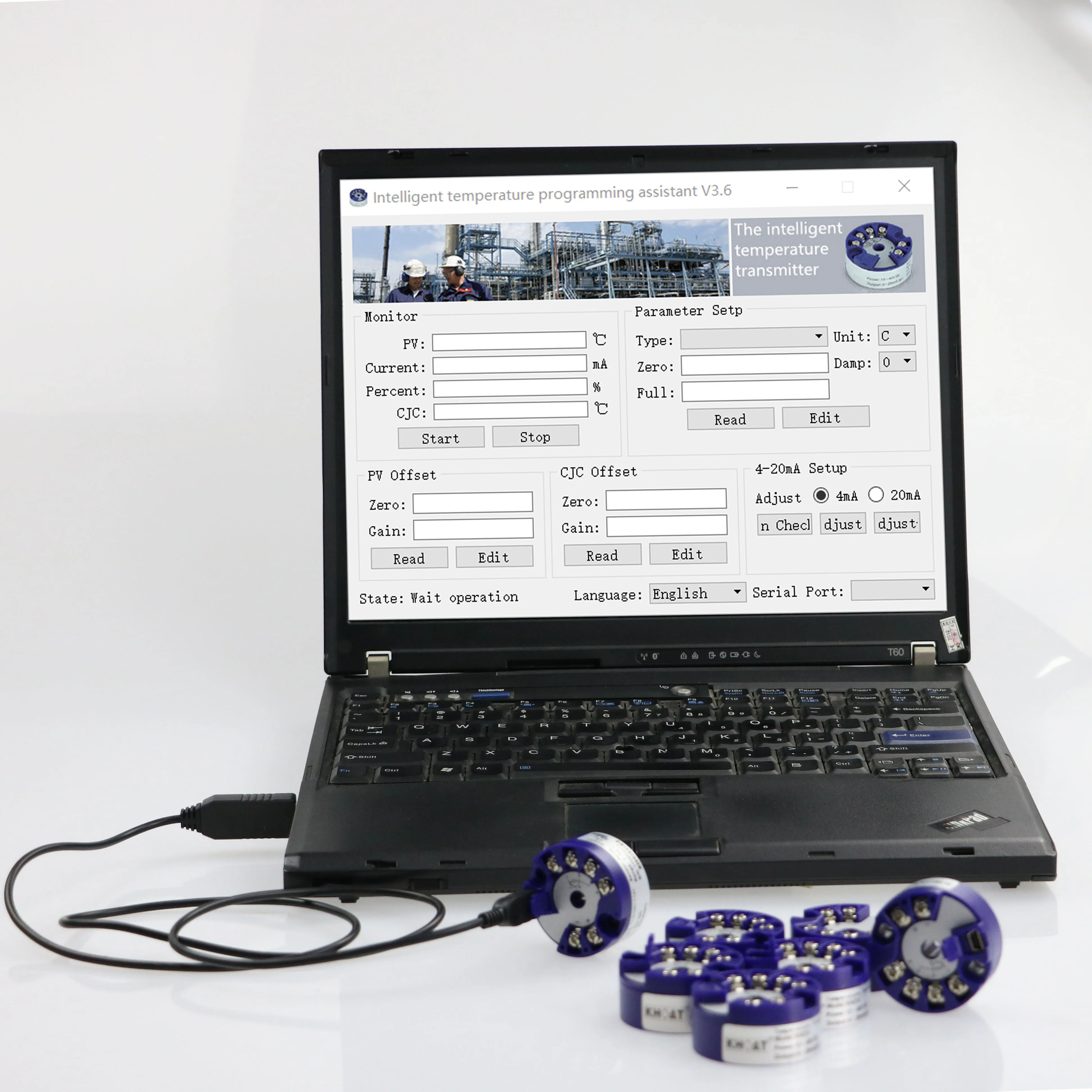 Умный температурный передатчик 4-20 мА с RTD PT100 и головкой термопары для рекордера