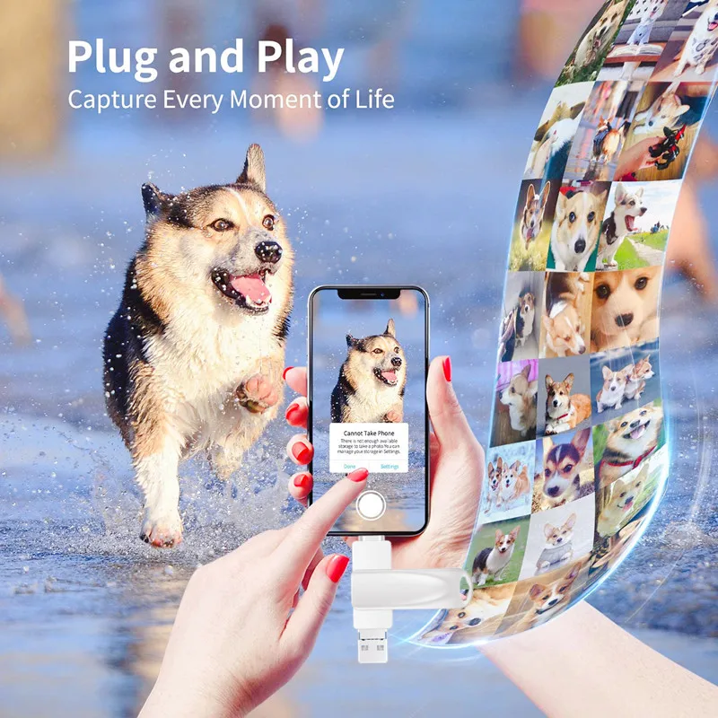 Флэш-накопитель TYPE-C для iPhone/Plus/X/ipad Usb/Otg 4 в 1 64/128/256 ГБ всех внешних устройств памяти