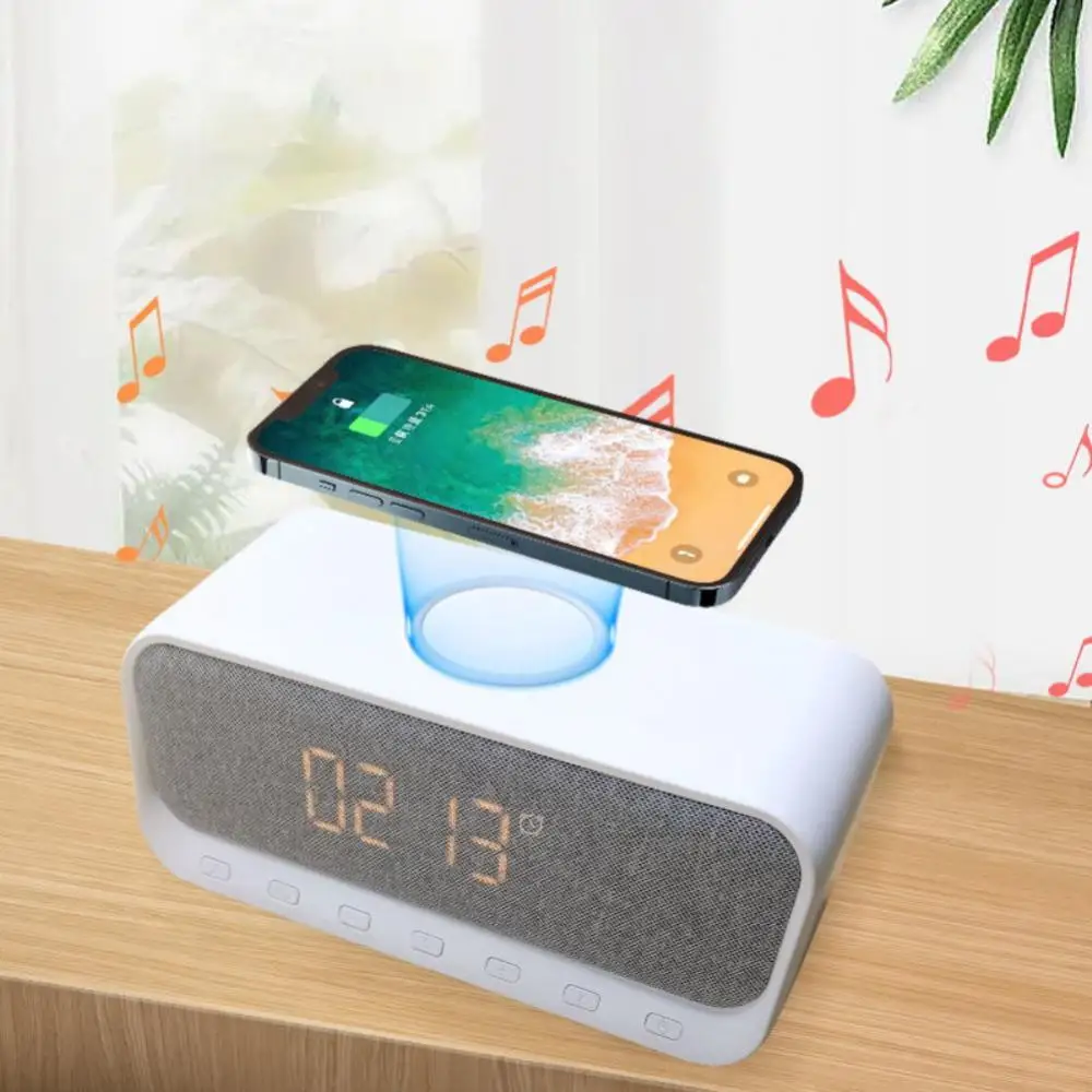 

Portable Function Thermometer Stereo Subwoofer Super Bass Led Digital Radio Wireless Charger For Boy Gift Speaker W28 Column