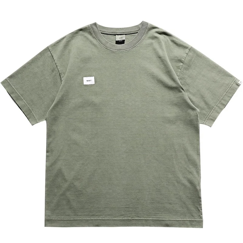 

WTAPS 2020SS HOME BASE SS T-shirt Brand Loose Male Round Neck Solid Color Short-sleeved Japanese Summer Cotton Tops