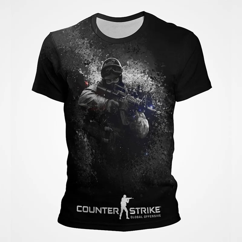 

Футболка CS GO мужская с 3D-принтом, модная уличная одежда с круглым вырезом и короткими рукавами, Повседневная рубашка в стиле унисекс, для выж...