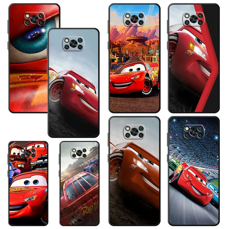 Disney Cars Lightning McQueen Phone Case for Xiaomi Mi 12 11T Pro 10T 9 SE 9T CC9 A2 8 Lite 10 11 Lite 13 Note 10 Lite Cover