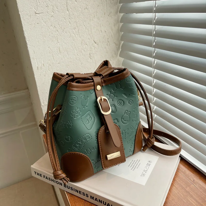 Модная плиссированная сумка-мешок FUGEER новинка 2024 милая цветная рельефная