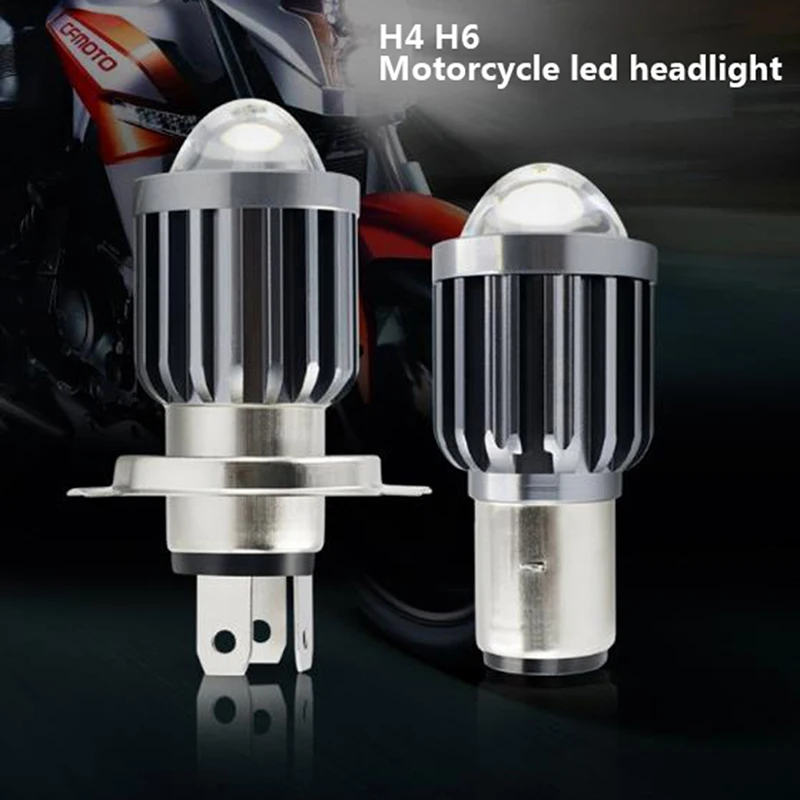 

1pcs H4 H6 BA20D Motorcycle Led Headlight Bulbs CSP Lens For Moto 6000LM Hi Lo Lamp Scooter Accessories Fog Lights 6000K 12V Hot