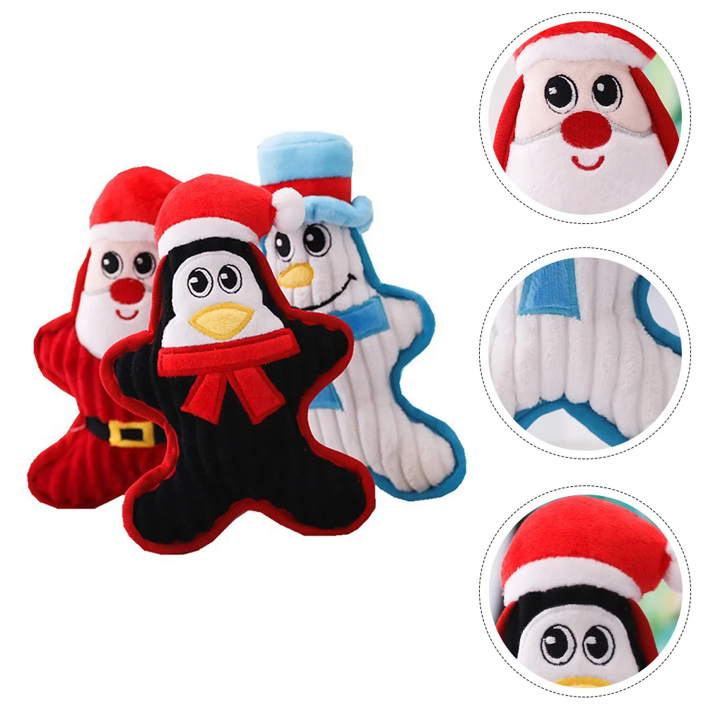 

3Pcs Christmas Puppy Christmas Squeaky Dog Christmas Stocking Stuffers Christmas Dog Chew