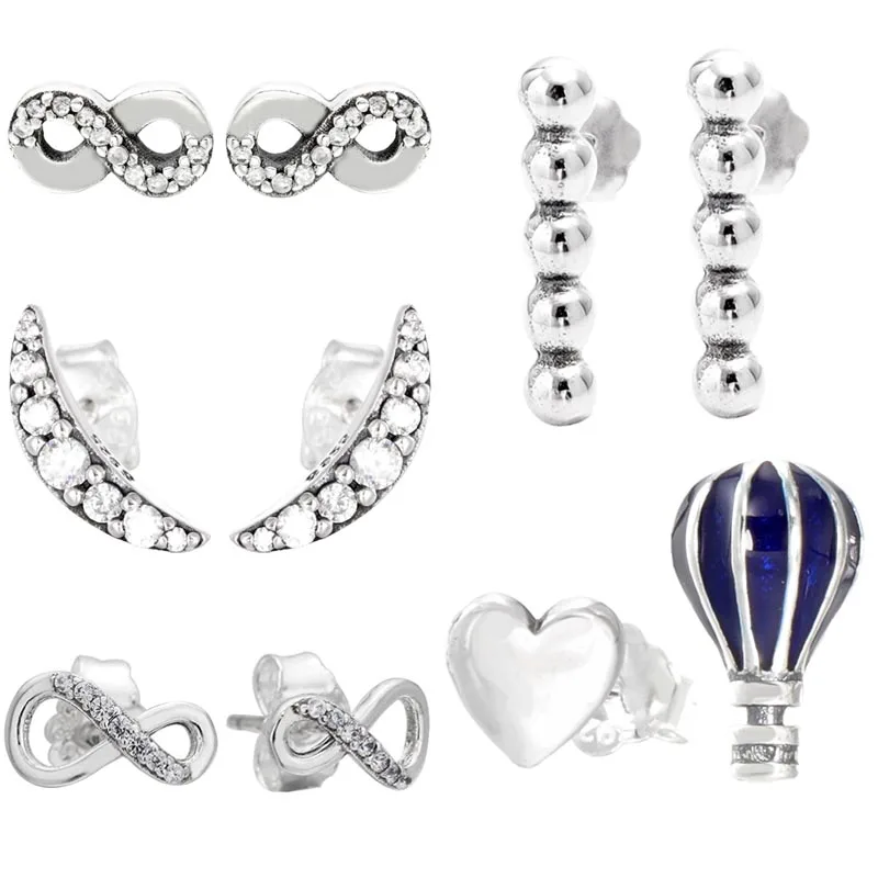 

Женские серьги из серебра 925 пробы, с подвеской в виде полумесяца, воздушного шара и сердца