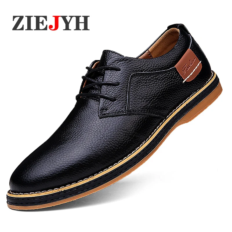 

Men Oxfords Genuine Leather Dress Shoes Brogue Lace Up Italian Mens Casual Shoes Luxury Brand Moccasins Loafers Plus Size 38-48