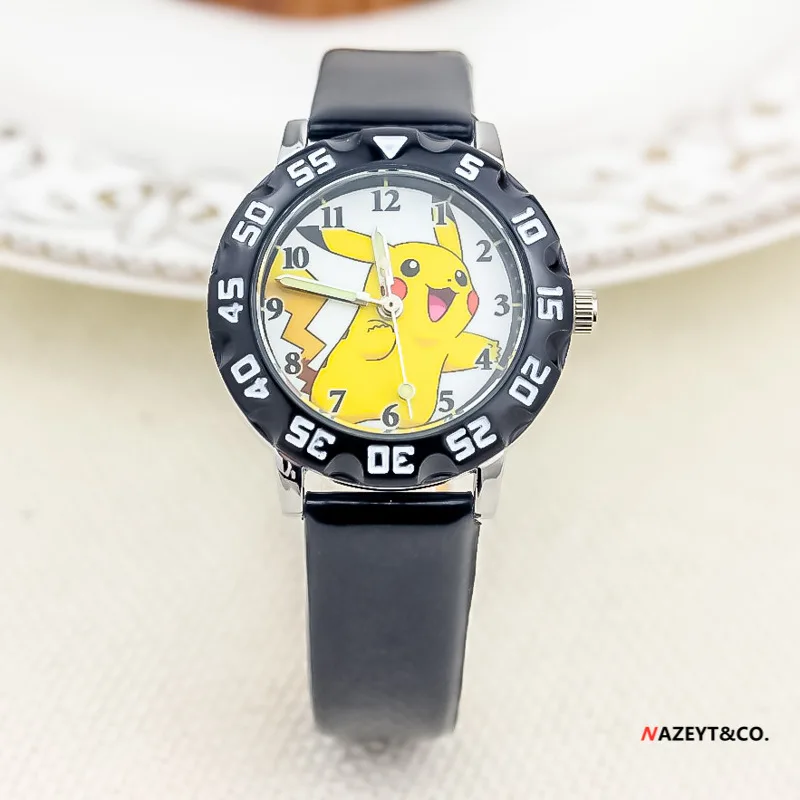 

New Pokemon Pikachu Children's Digital Shell Luminous Anime Watch Boys and Girls Belt Cartoon Electronic Watch Christmas Gift