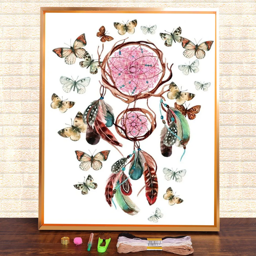 

Dreamcatcher Scenery Printed 11CT Cross Stitch Embroidery Patterns DMC Threads Hobby Handiwork Handmade Painting Magic Jewelry
