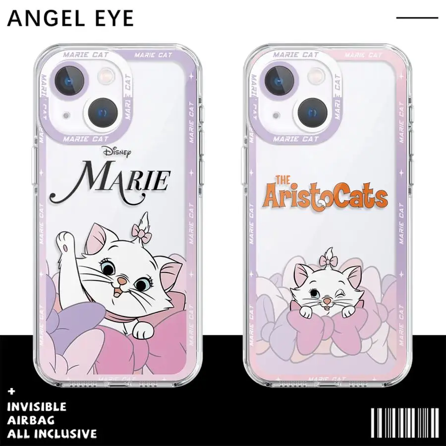 Чехол для телефона Disney Cute Marie Aristocats iPhone 16 Pro 15 12 Max 13 14 Plus 7 8 XS SE 11 Angle EYE Cover Shell Capa