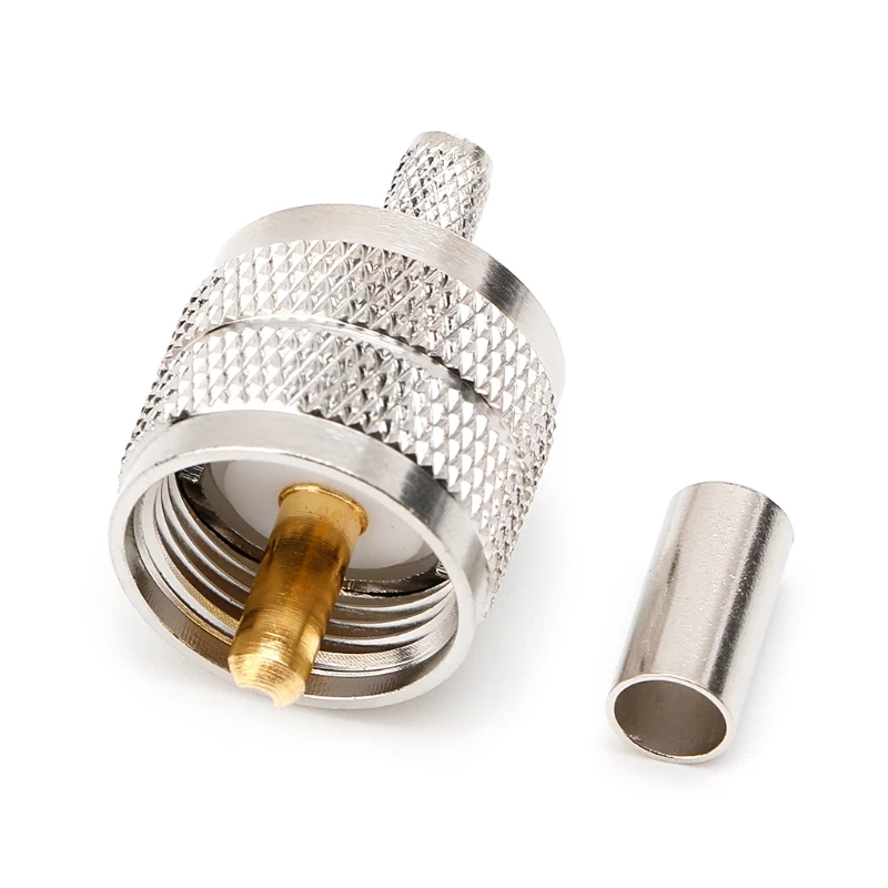 Штекер PL259 обжимной разъем RG58/142 LMR195 RG400 10 шт