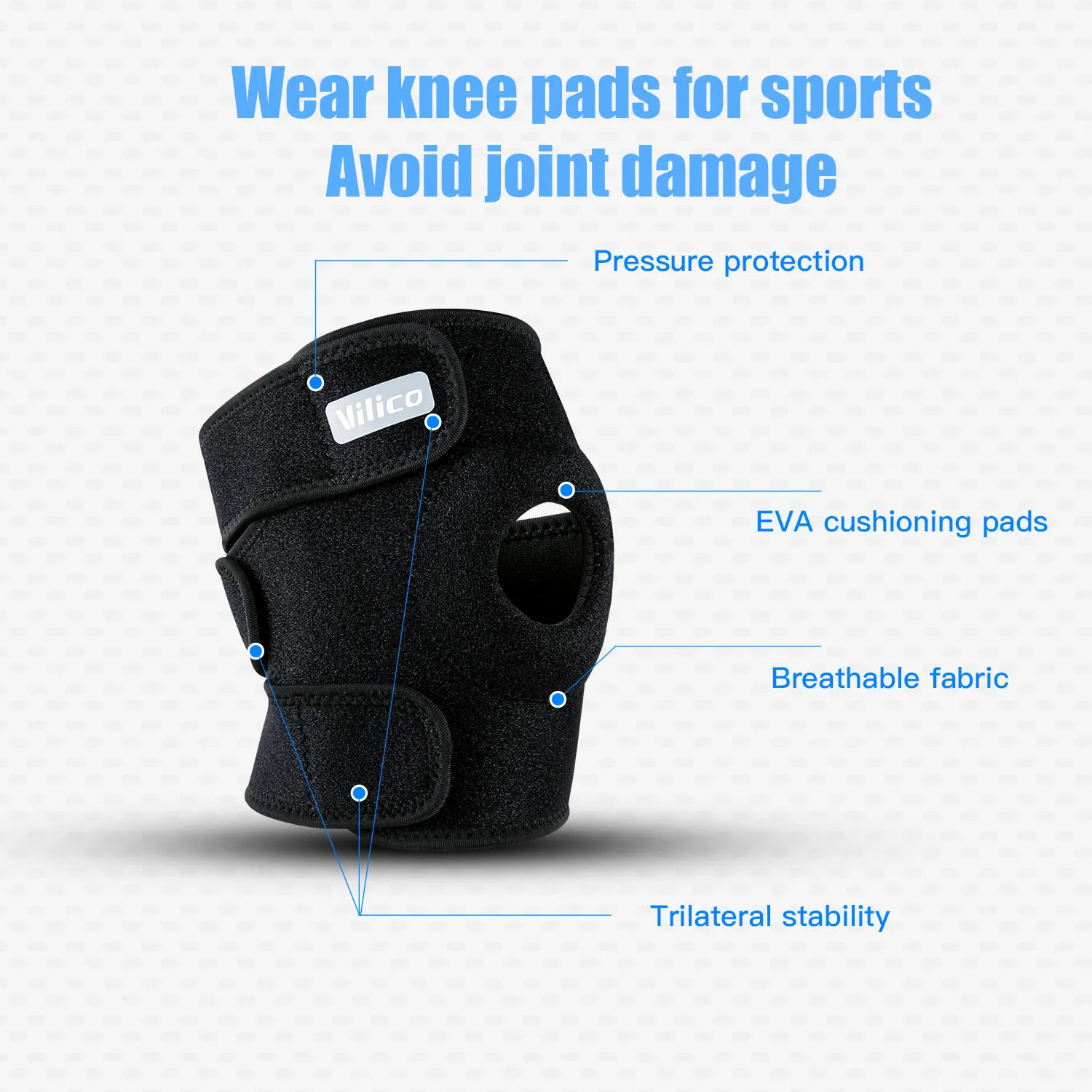 1 Шт. Профессиональный Наколенник Для Фитнеса Vilico Защиты Колена Скалолазания