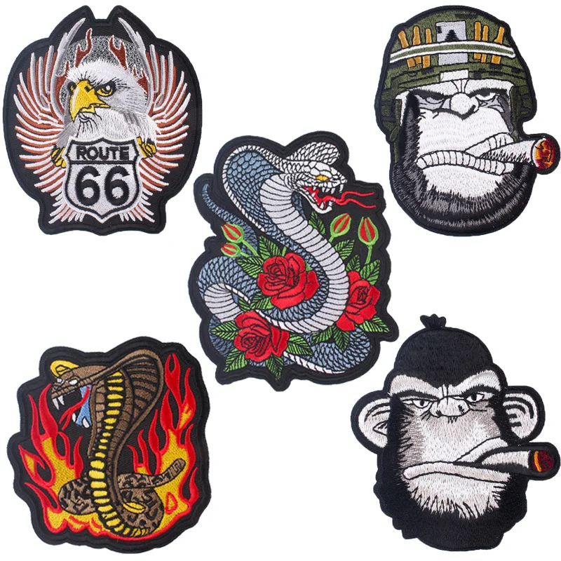 

Embroidery Patch Animal Style Back Tape Sticker T-shirt Coat DIY Badge Appliques for Clothing Ironing Transfer Decoration Patch