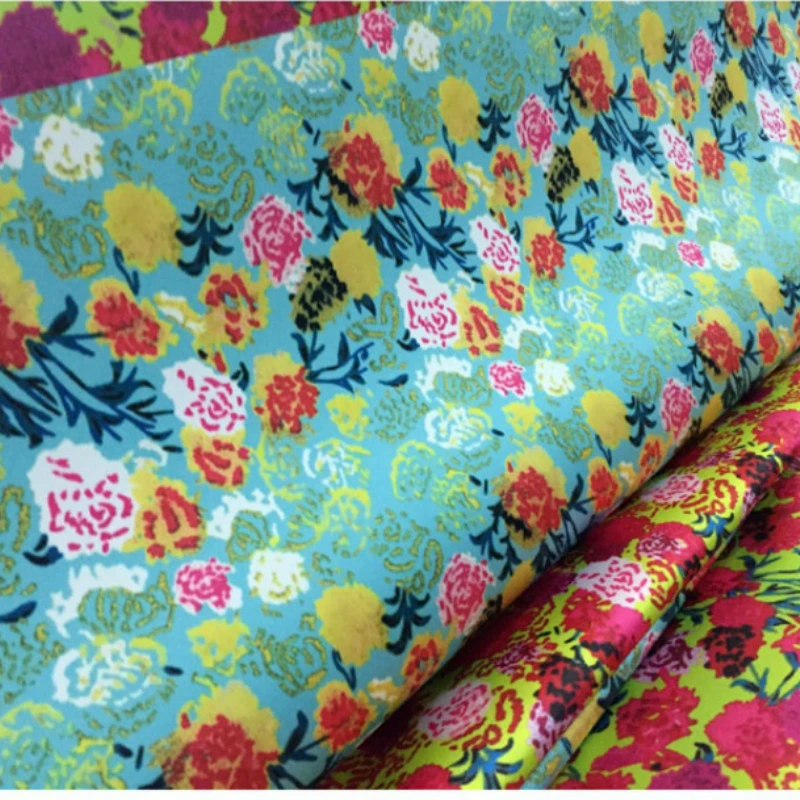 

Брендовая модная дизайнерская ткань с цветочным принтом из полиэстера, одежда, рубашка «сделай сам», ткань для платья, оптовая продажа