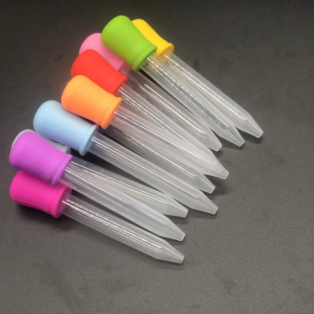 

5ml Small Silicone Pipette Dropper Feeding Medicine Liquid Eye Ear Pipette Dropper School Lab Experiment Teaching Supplies