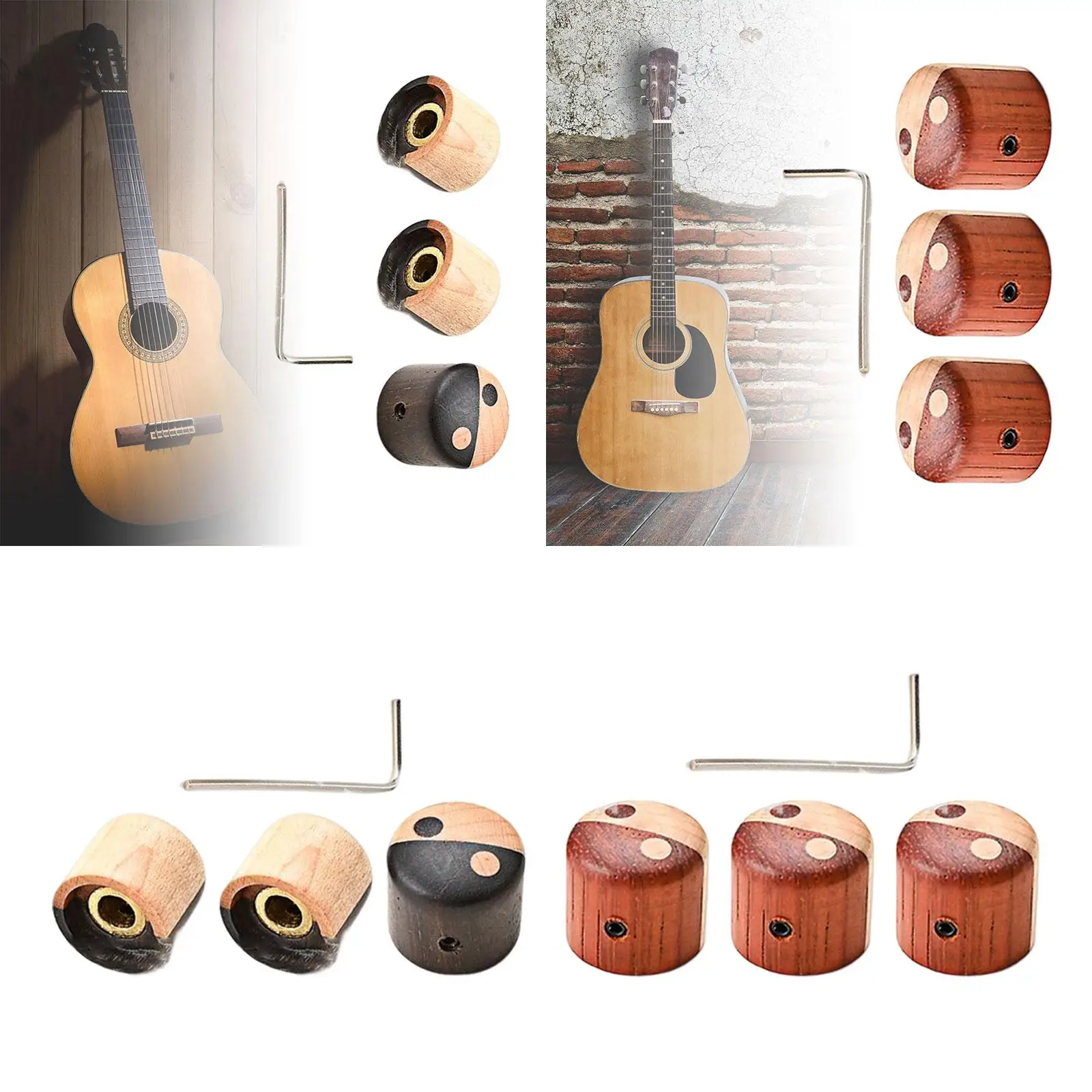 Фото # 3 деревянных ручки регулировки скорости для бас-гитары с отверткой, ручки регулировки громкости и тембра для повседневного использования №3