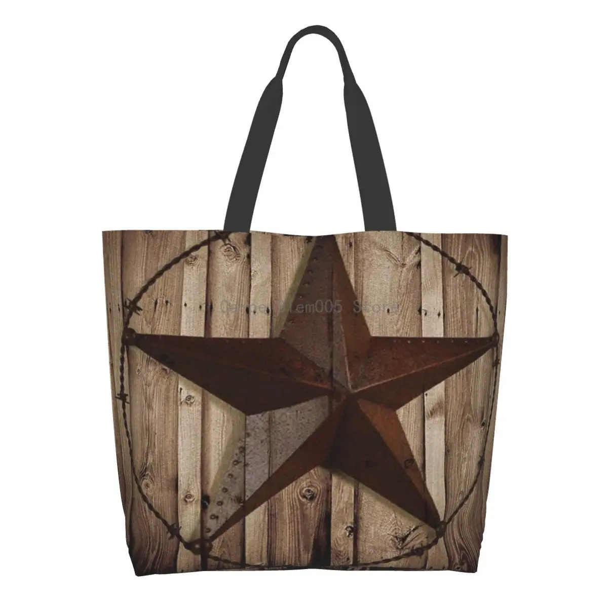

Women Shoulder Bag Vintage Texas Star Large Capacity Shopping Grocery Tote Bag For Ladies
