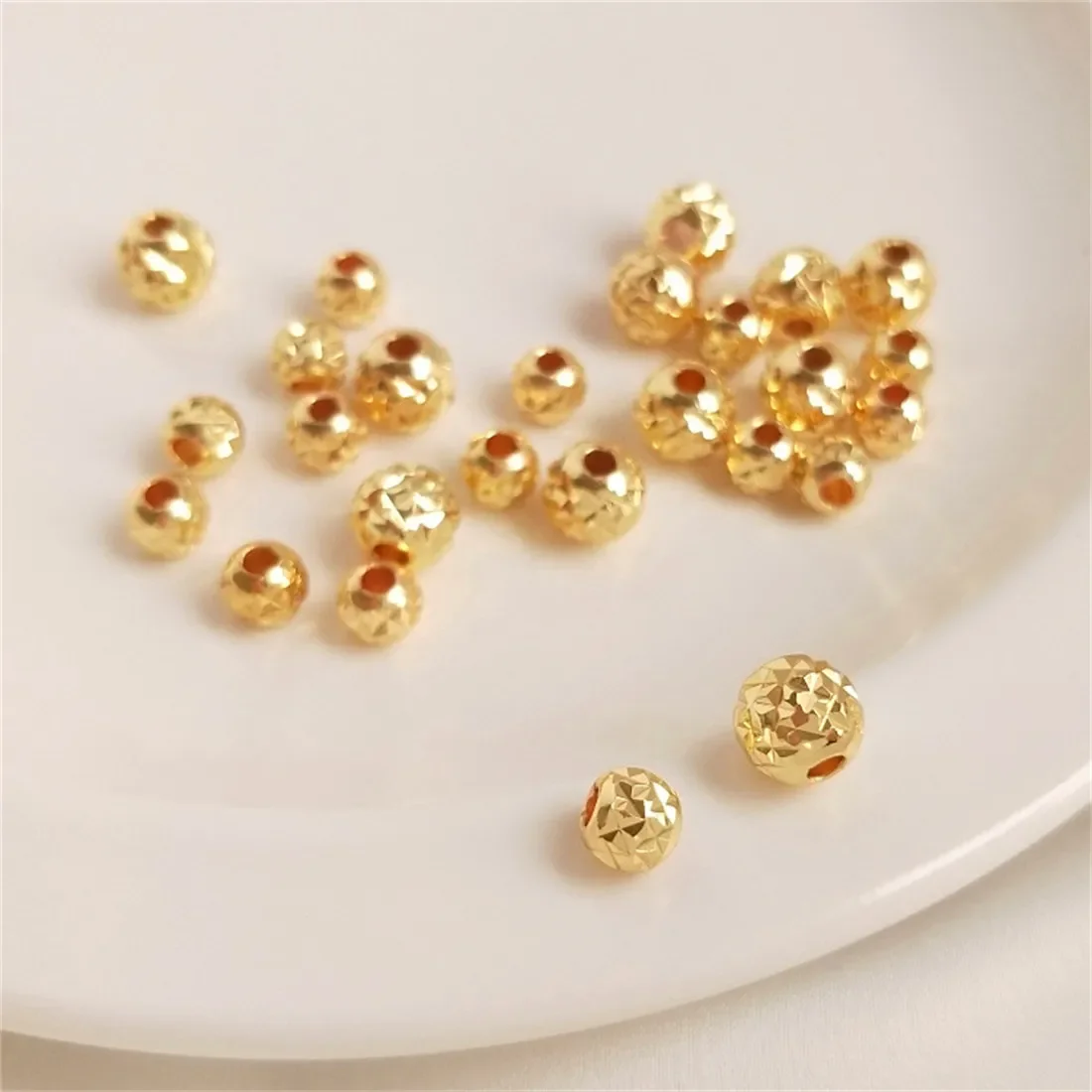 Позолоченные 14 К медные бусины из настоящего ананаса бриллиантовая огранка