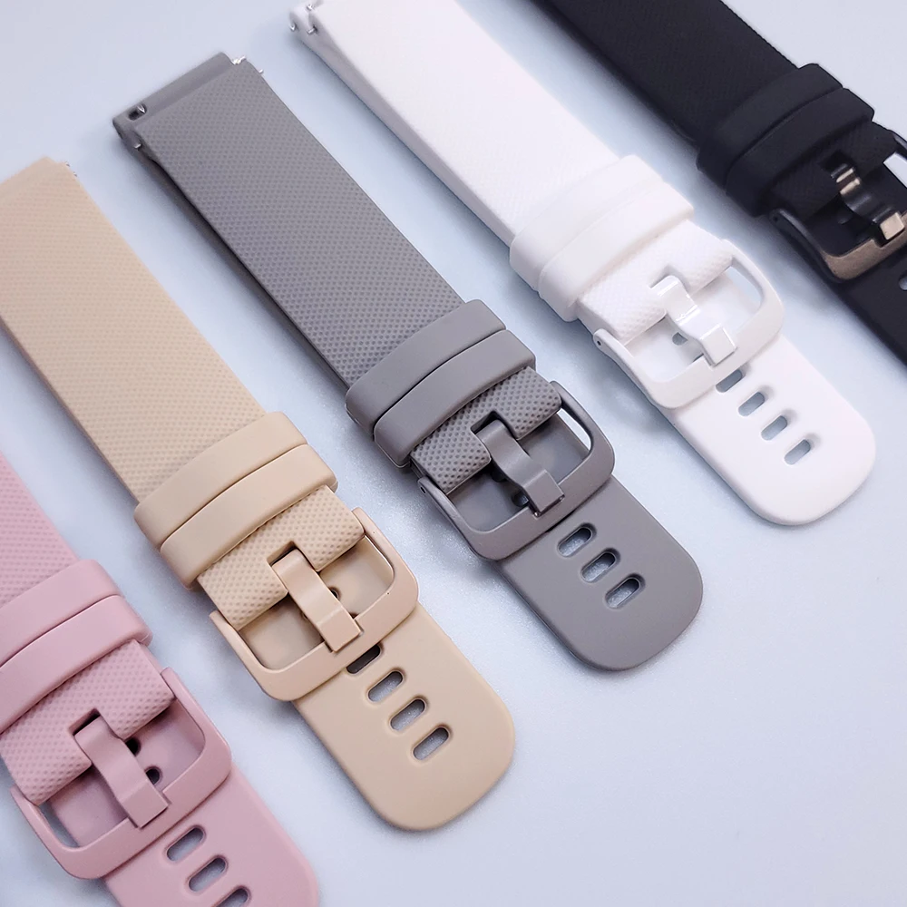 22mm 20mm 18mm Silicone Wrist Band Strap Smart Watch Accessories Watchband Wristband Bracelet