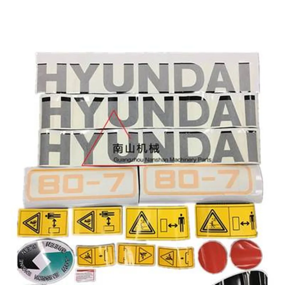 

For Excavator Hyundai Sticker R60 150 215 225 265 275 305 335 375LC-7-7S Full Car Standard Sticker Model Sticker