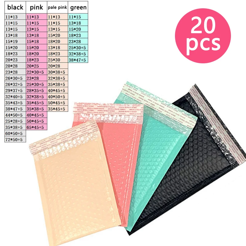 

20PCS Bubble Envelope Bubble Wrap For Packing Expedition Shipping Packaging Cute Poly Mailers Package Bag For Orders Gift Bags