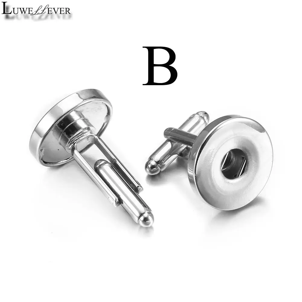 

Interchangeable 18mm Snap Button Cufflinks Jewelry for Men Women Wedding Suit Shirt Cuff Links Accessories