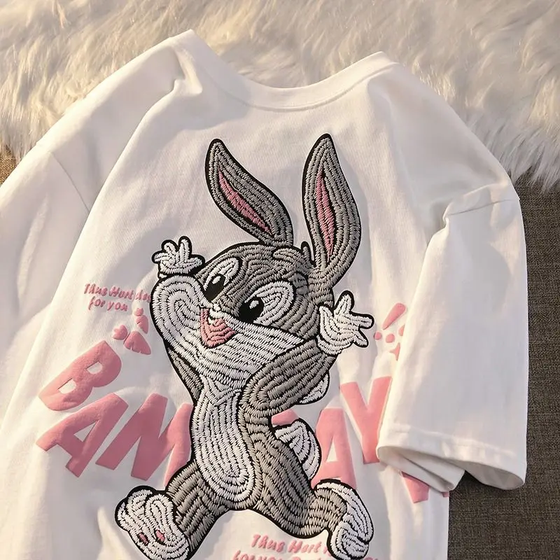 Женская свободная футболка с коротким рукавом повседневная хлопковая Футболка