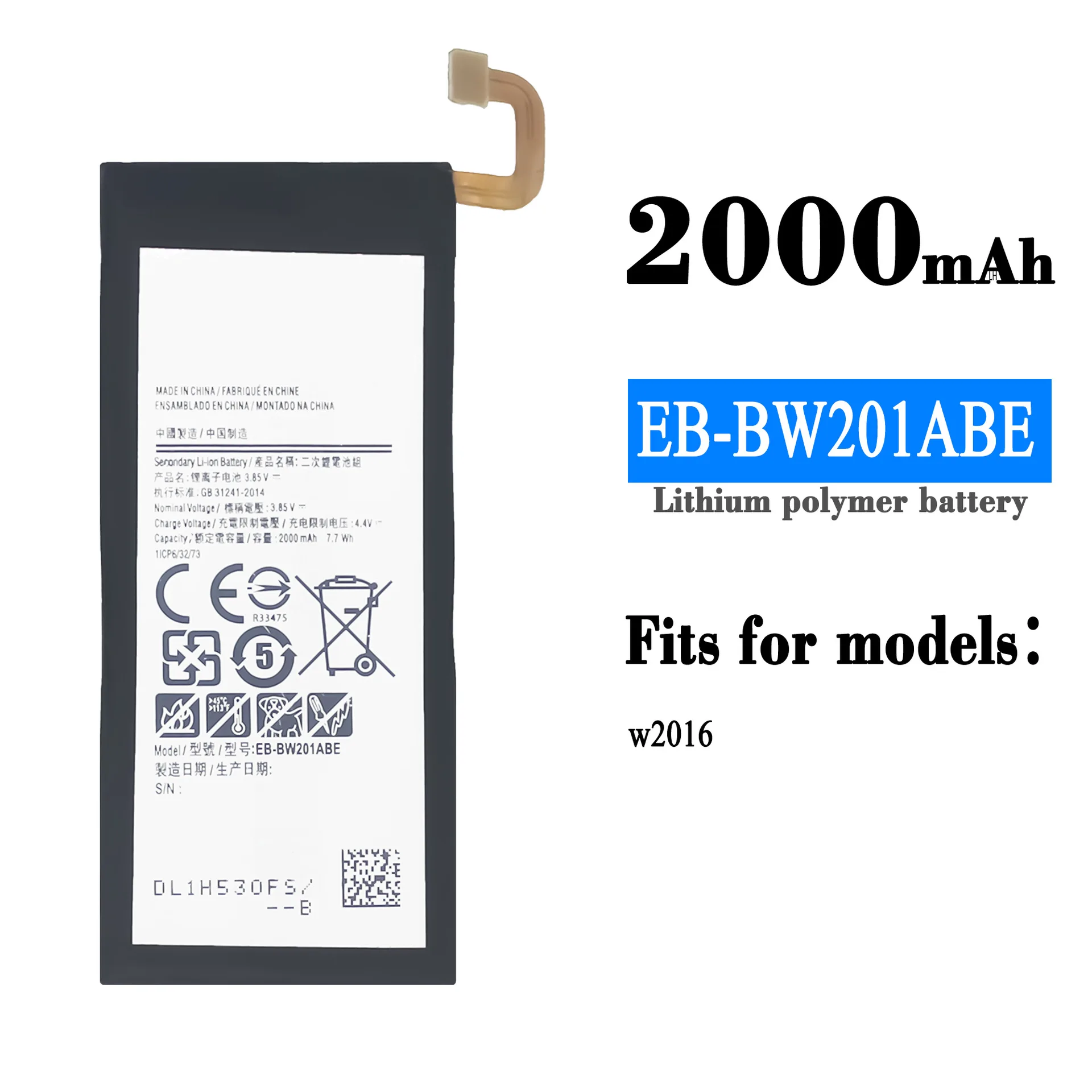 

100% Orginal High Quality Replacement Battery For Samsung Galaxy W2016 EB-BW201ABE Mobile Phone New Built-in Batteries