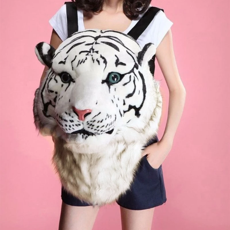 

Tiger-Head Spoof Backpack Backpack Tiger-Head Knapsack Travel Backpack for Boy Girl Women Men 066F