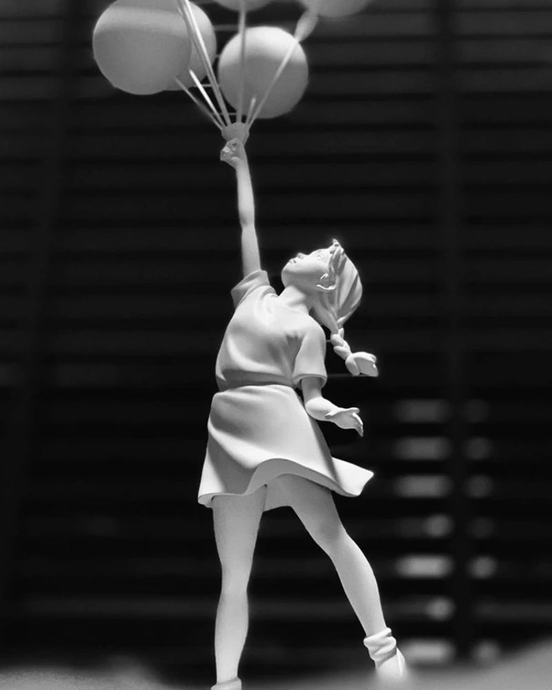 

Art Balloon Girl Statues Banksy Flying Balloon Girl Sculpture Resin Craft Home Decoration Christmas Gift Living Room Decoration