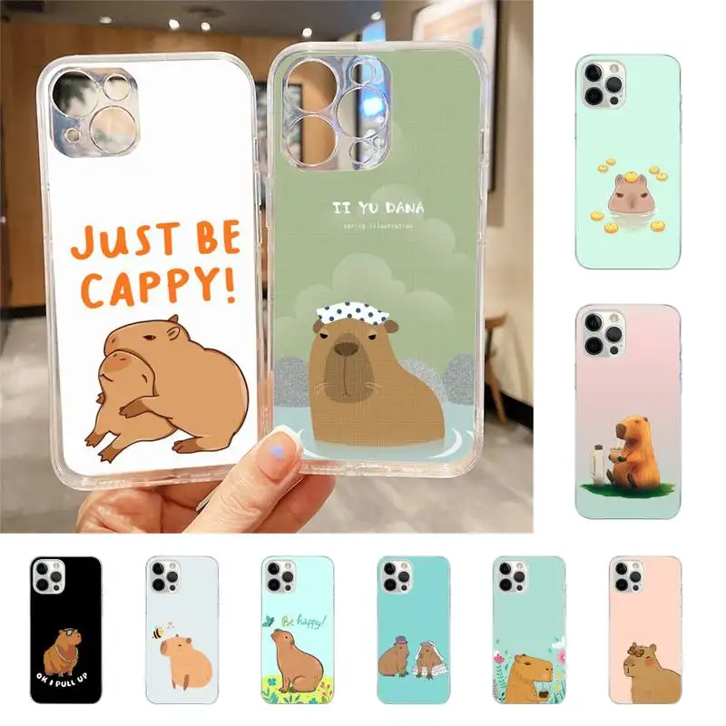 

Be Happy Capybara Cute Cartoon Phone Case For Iphone 7 8 Plus X Xr Xs 11 12 13 Se2020 Mini Mobile Iphones 14 Pro Max Case
