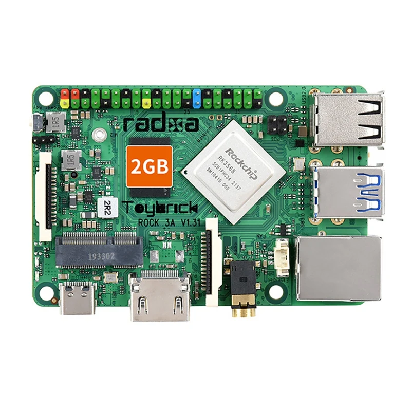 

ROCK3 Model A Card Computer SBC Module Based On RK3568 Cortex-A55 2GB RAM Support Coral TPU Android 11 AI Deep Learning