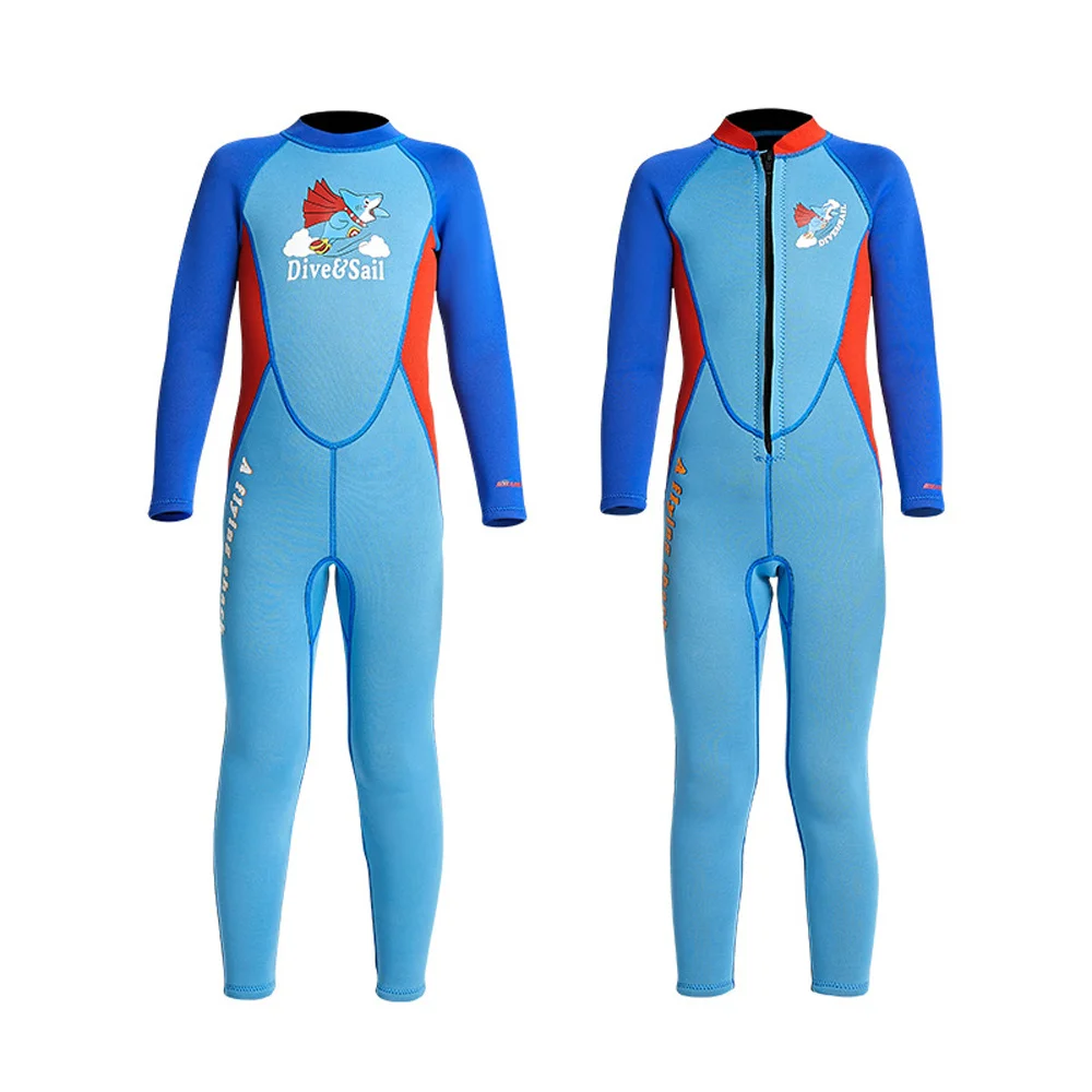 Неопреновый Детский Гидрокостюм 2 5 мм Солнцезащитный теплый Цельный купальник с