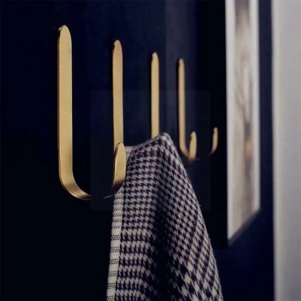

J Shaped Brass Wall Hook Bathroom Hanger Coat Robe Towel Hooks Gold Small Hook For Keys Hats Restroom Accessories With 6g G J4c1