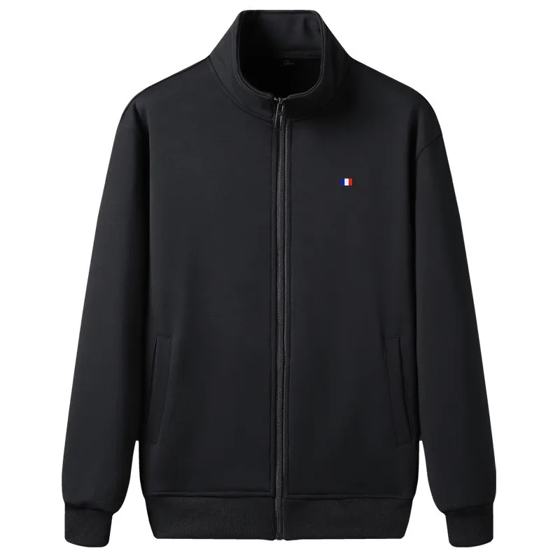 

Men's Sweater Mix Cotton Spring Autumn Mock Collar Casual Sports Solid Color Versatile Zipper Mock Collar Cardigan Hatless Coat