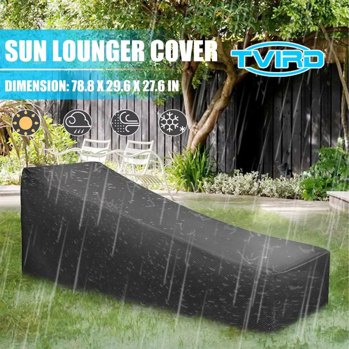 

Outdoor Garden Sunbed Cover Sun Lounger Cover Patio Outdoor Lounge Chair Recliner Protective Cover Furniture Waterproof Cover