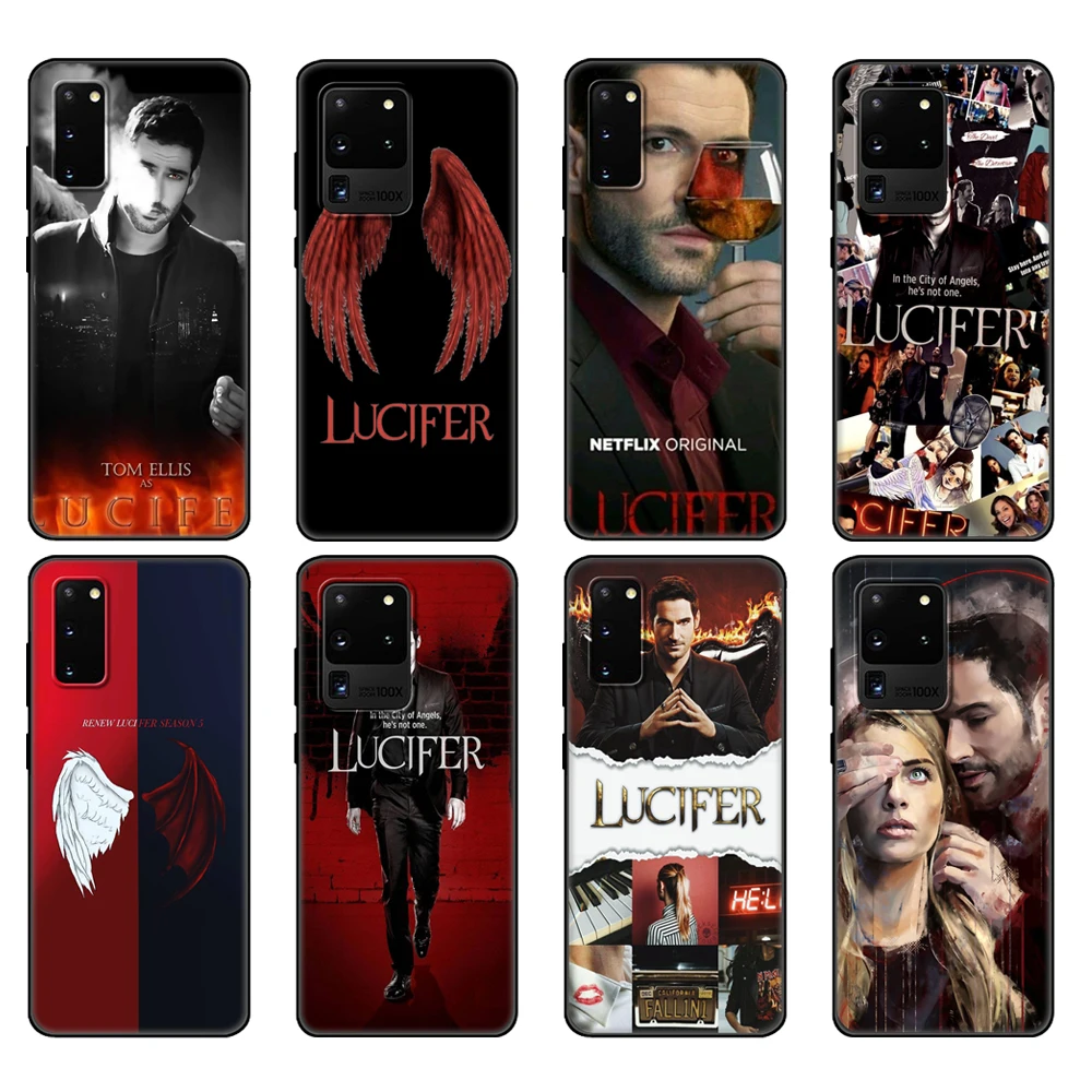 

Black tpu Case For Samsung galaxy S20 /S20 PLUS/S20 ultra/S20+ /S20FE back cover American TV Degenerate angel Lucifer