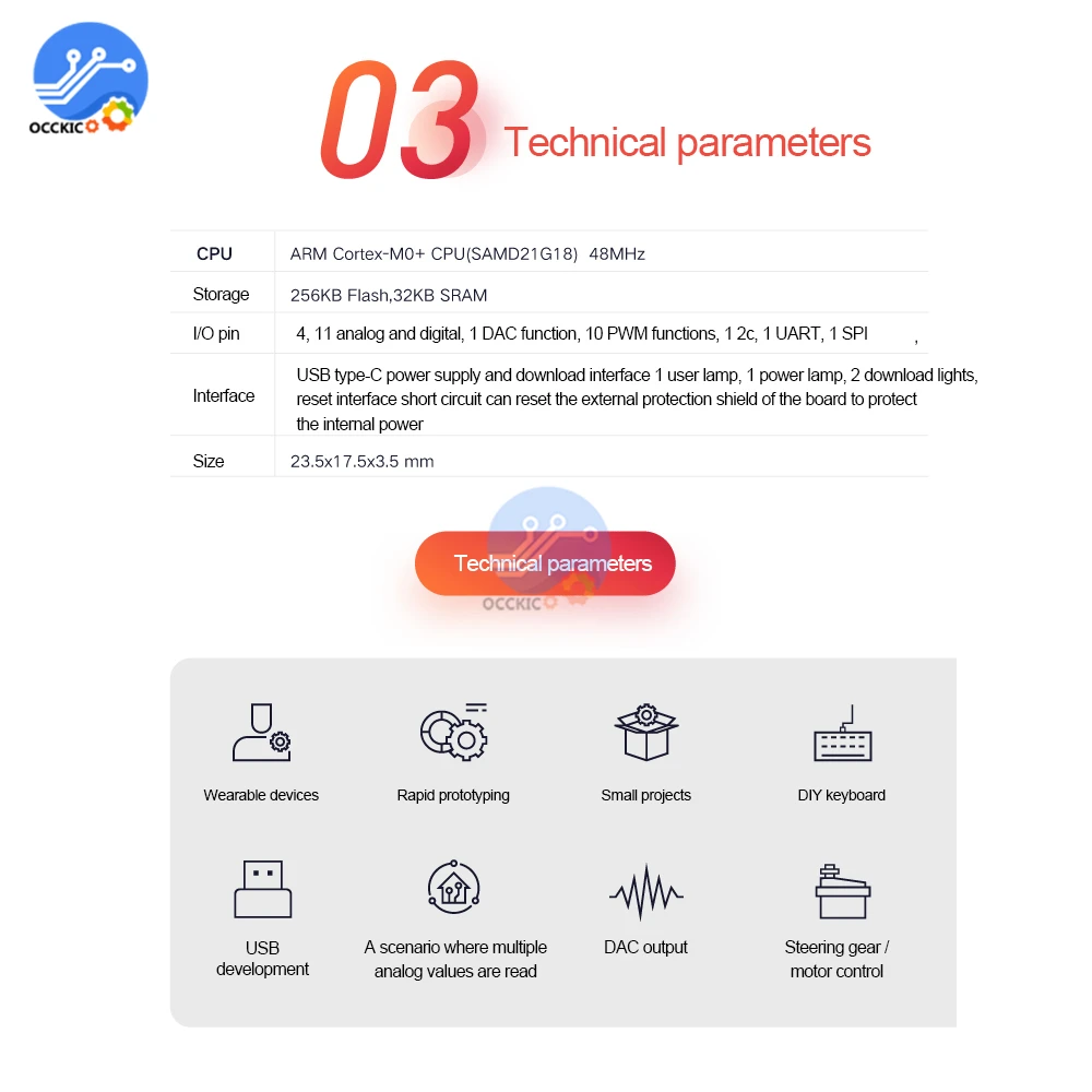 Для XIAO Microcontroller-SAMD21 Cortex M0 + Nano SAMD21 48 МГц плата микроконтроллера USB Type-c SPI для Arduino |